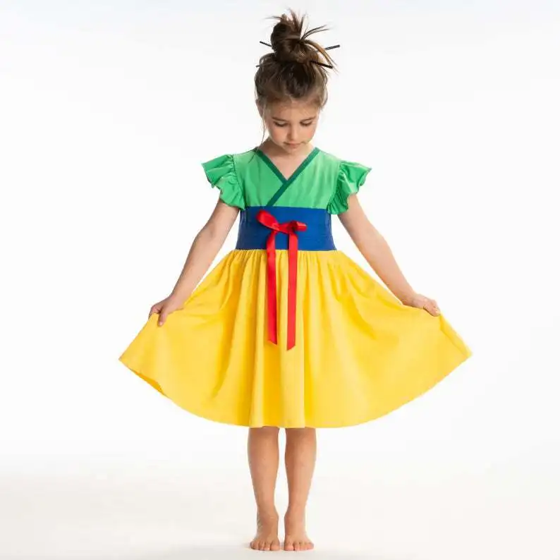 Princess Little Girls Sleeveless Dress Vest Beauty Kids Birthday Party Clothes | Детская одежда и обувь