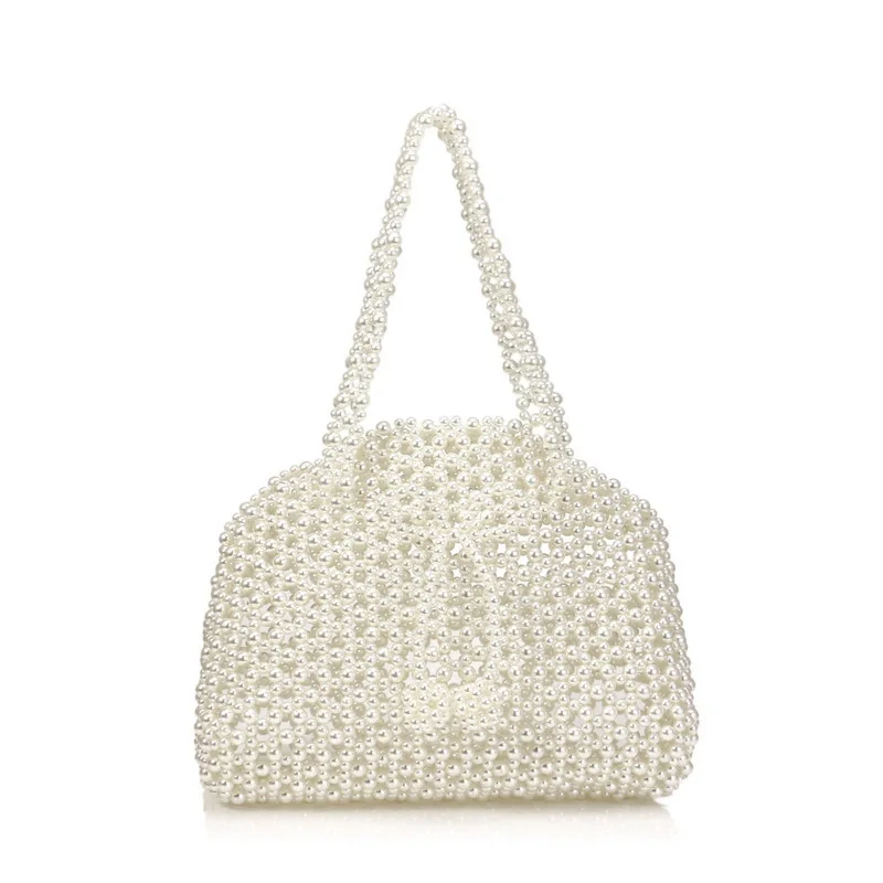 

New female pearl bag woven bag web celebrity ins manual package joker portable dinner lady handbag