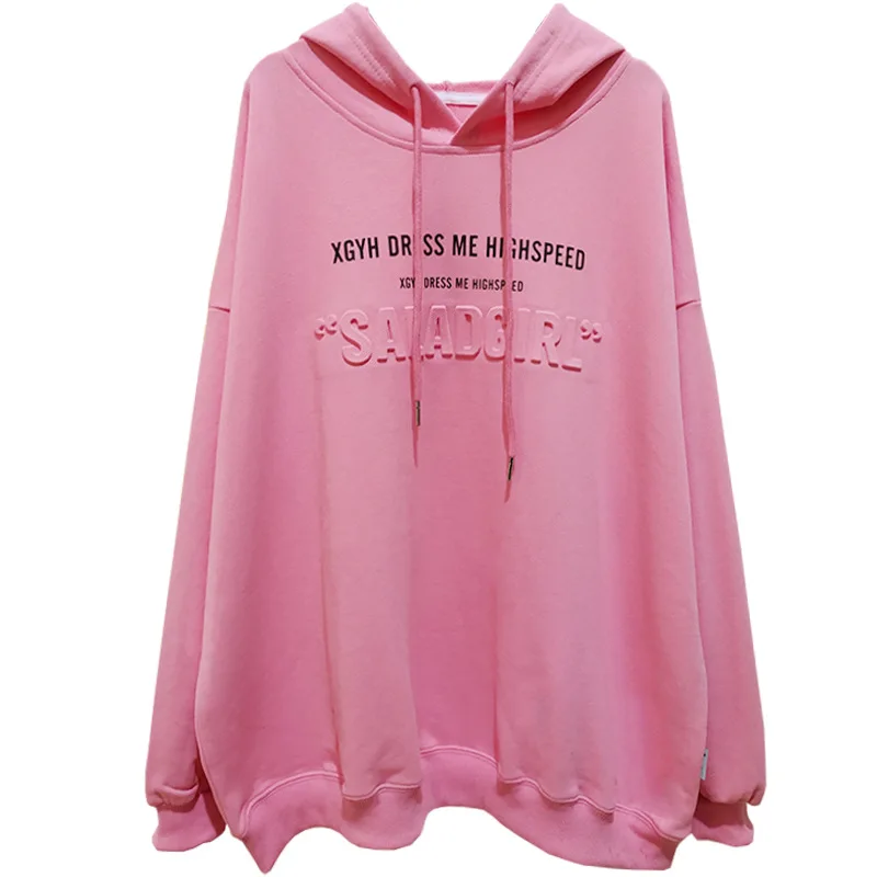 

Spring and autumn new candy color is natural concave and convex stereoscopic letters fleece loose off western style code