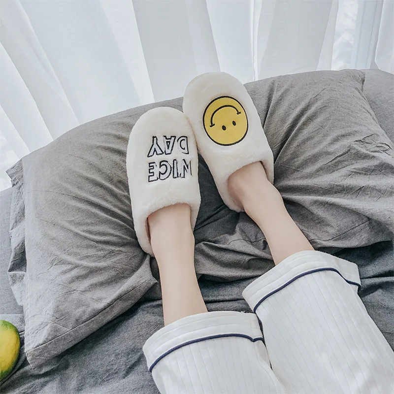 New Winter Cotton Slippers Ladies Thick Bottom Non-Slip Plush Indoor Warmth Couple Winter OutdoorCottonSlippers ForMenAnd Women