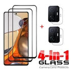 4в1 полное покрытие закаленное стекло для Xiaomi 11T Pro камера Len Защитная пленка для экрана для Xiaomi Mi 11 Lite 11T 11T Pro стекло объектива