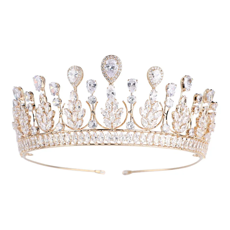EYER New High-quality Elegant woman headdress zirconia Tiaras crown crystal bride wedding banquet hair accessories headband