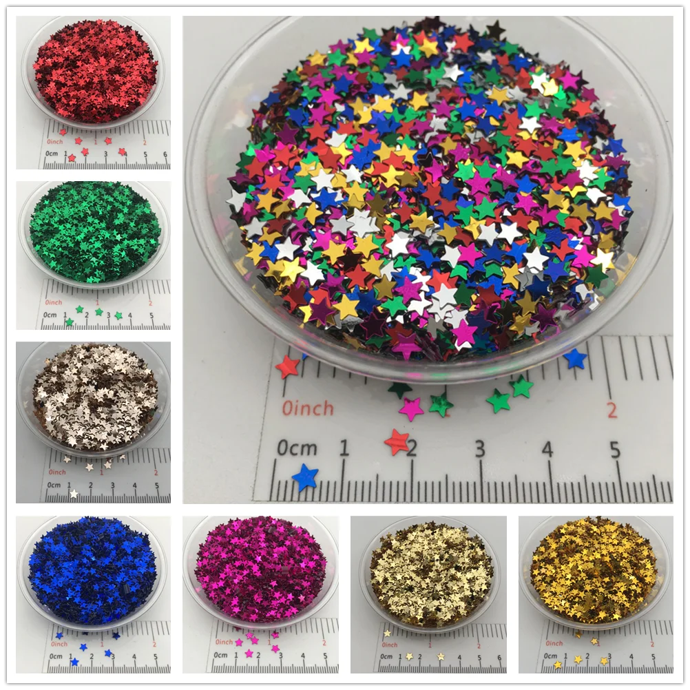 4mm 5mm Star PVC Sequins Glitter Paillettes for Nail Art Manicure,Wedding Confetti,Accessories For Ornament / Crafts Wholesale