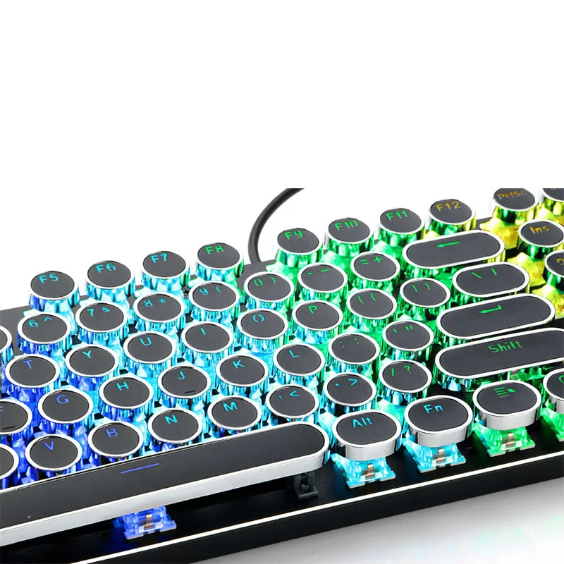 

round keycaps electroplating round Steampunk key cap 104 key personality key cap high transparency OEM mechanical key caps