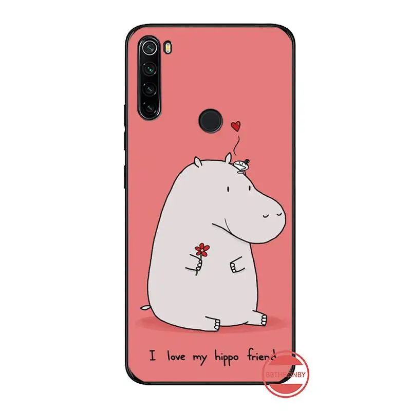 Милый Бегемот Мягкий силиконовый чехол для телефона из ТПУ xiaomi Redmi 5 5A plus 7A 8 note 2 3 4 6