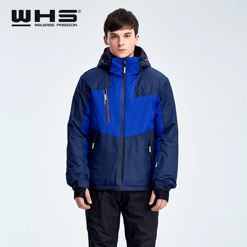 WHS Горячая Мужская зимняя Лыжная куртка уличная ветрозащитная водонепроницаемая