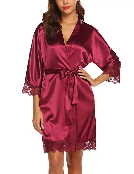 Новинка 2019 г. модные женские халаты Атласный халат ночная рубашка одежда для сна