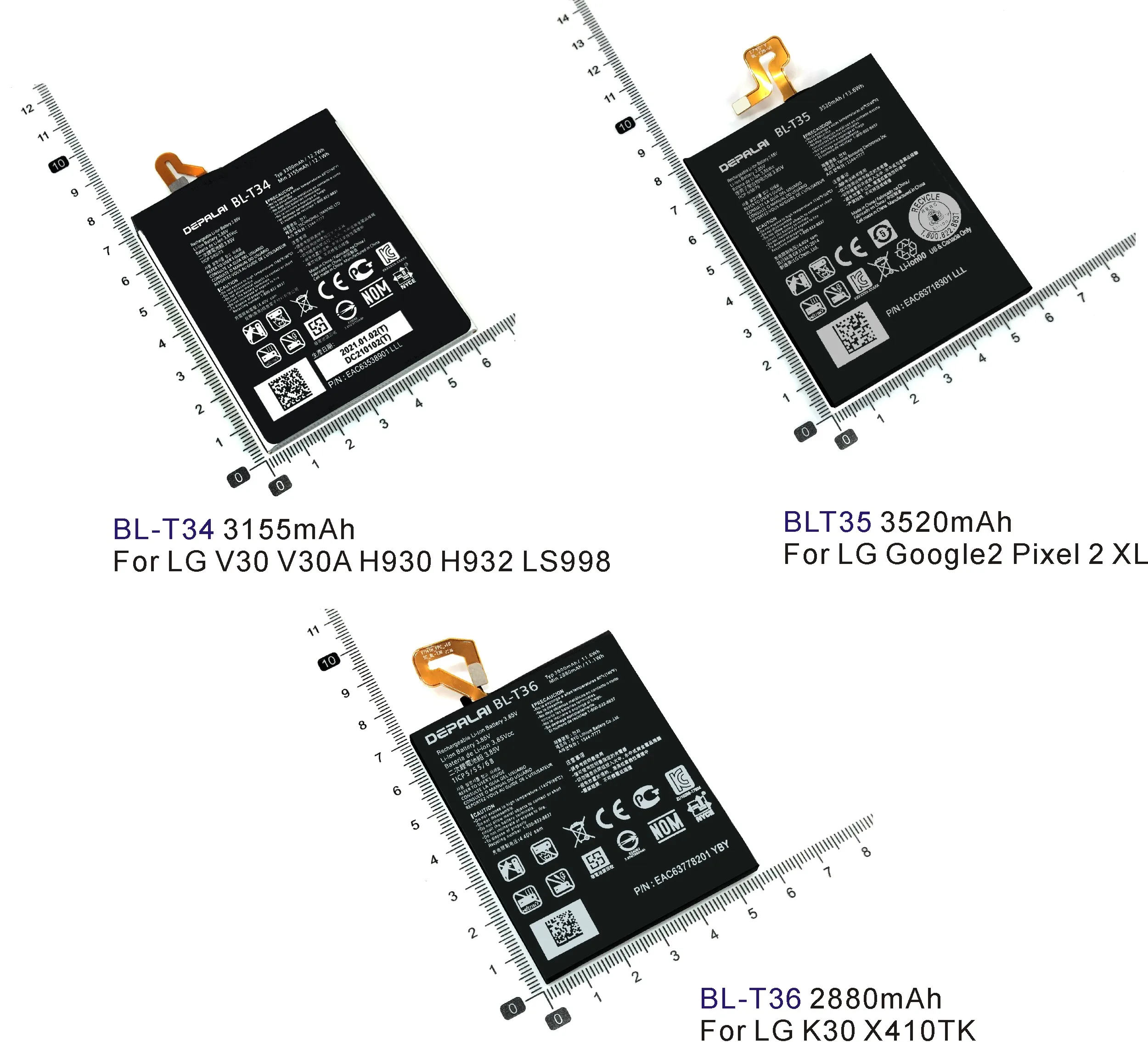 BL T34 T35 T36 Батарея для LG V30 V30A H930 H932 LS998 Google2 Pixel 2 XL K30 X410TK батареи сотового