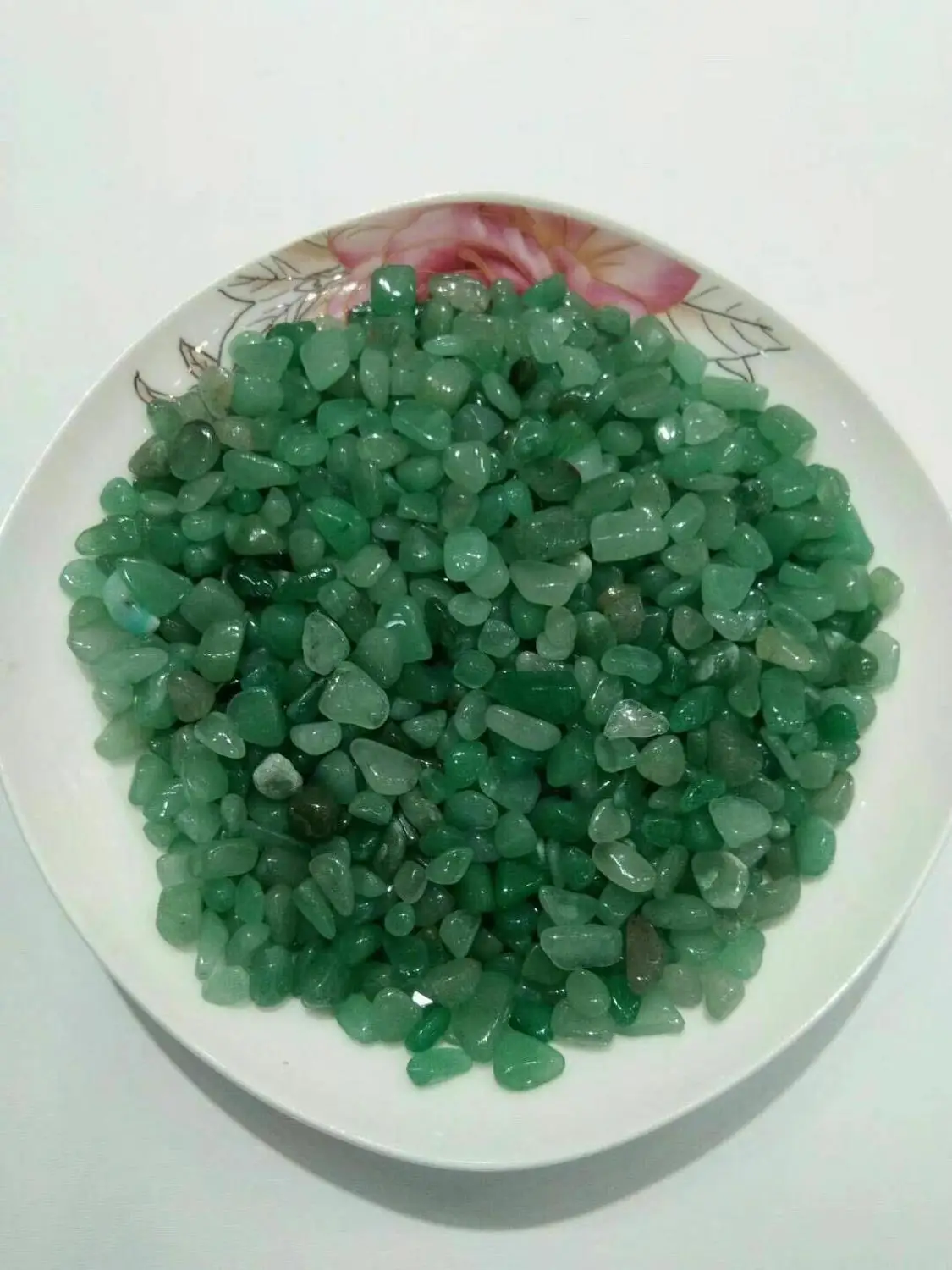 

Free Shipping natural Green aventurine crystal tumbled for decor 7-9mm