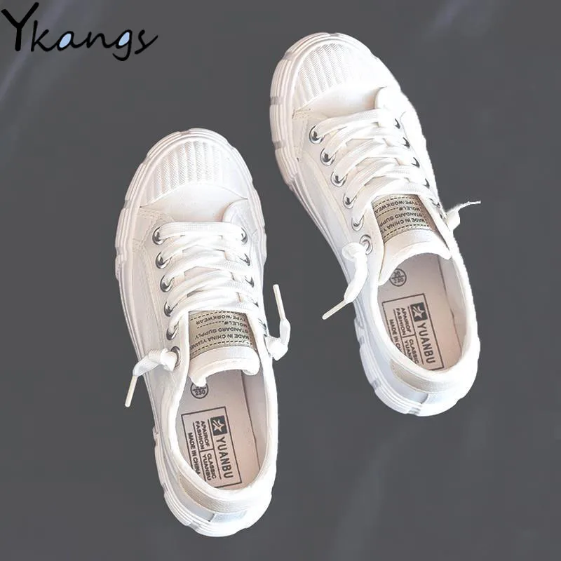 

Women Canvas Shoes Solid Color 2020 Summer New Lady Stylish Sneakers Girls Black White Shoes Sneaker Lace Up Low Top espadrilles