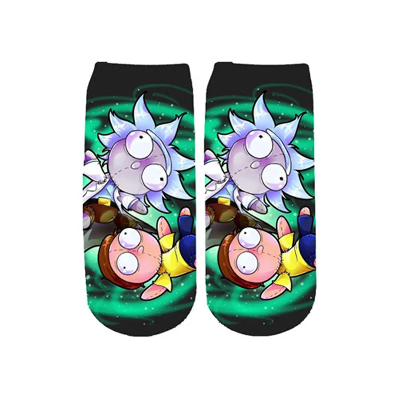 Liumaohua/Новинка 2019 года милые хлопковые короткие носки с 3D принтом рисунком Рика и