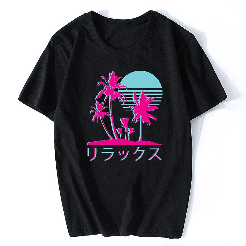 Эстетика Vaporwave Ретро винтажные мужские футболки Модная крутая дизайнерская