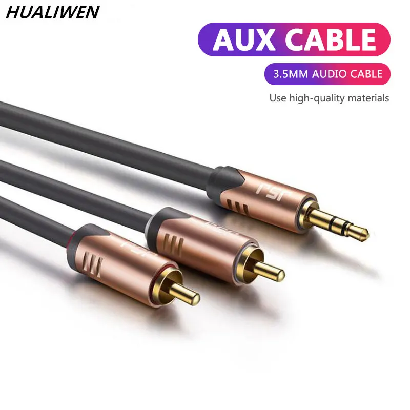 

Audio Cable 3.5mm Auxiliary Cable With Gold-plated Head Male to Male Double Lotus Head Audio Cable Stereo Channel Adapter Cable