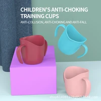 childrens drinking cup infant oblique mouth training cup with handle cup anti choke cup baby learn to drink cup mouthwash