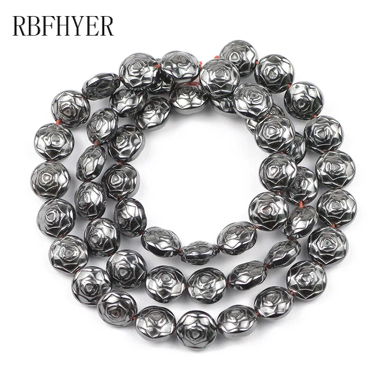 Бусины из натурального черного гематита Совы/листья/розы разделитель