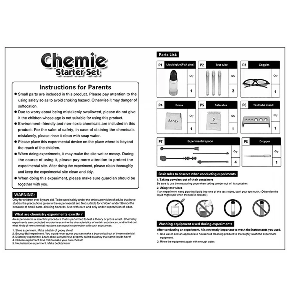 

Kids Science Experiment Kit Goggles DIY Chemistry Lab Teaching Equipment Toy