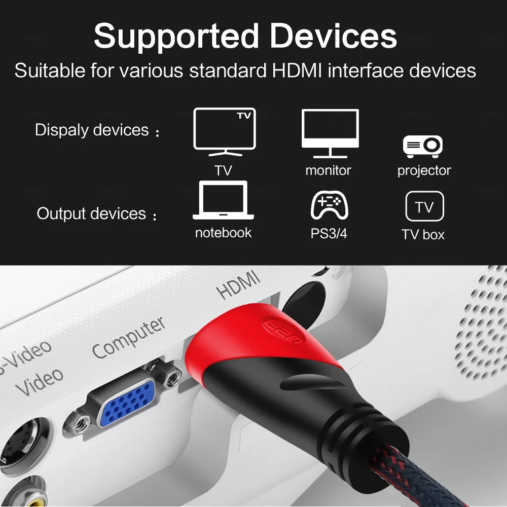 Кабель HDMI высокоскоростные видеокабели 1 4 1080P 3D позолоченный штекер для