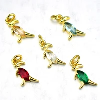 6pcs animal pendant zircon dinosaur pendant cute color diy bracelet accessories jewelry mini cute charm