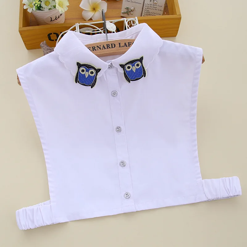 

Белая Женская Вышивка поддельный съемный воротник белый ложный воротник отворот Съемная половина рубашки Блузка Топы Женский Декор