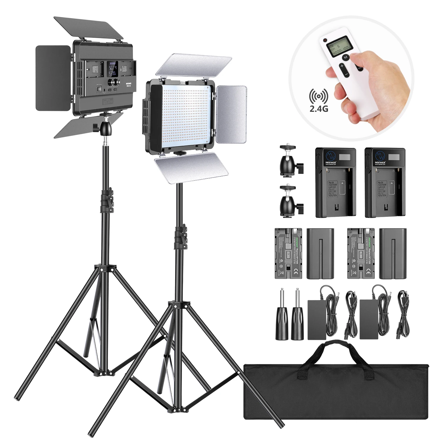 2 шт. светодиодный упаковка светодиодсветильник лампа Neewer 4G м двухцветная 600 SMD CRI