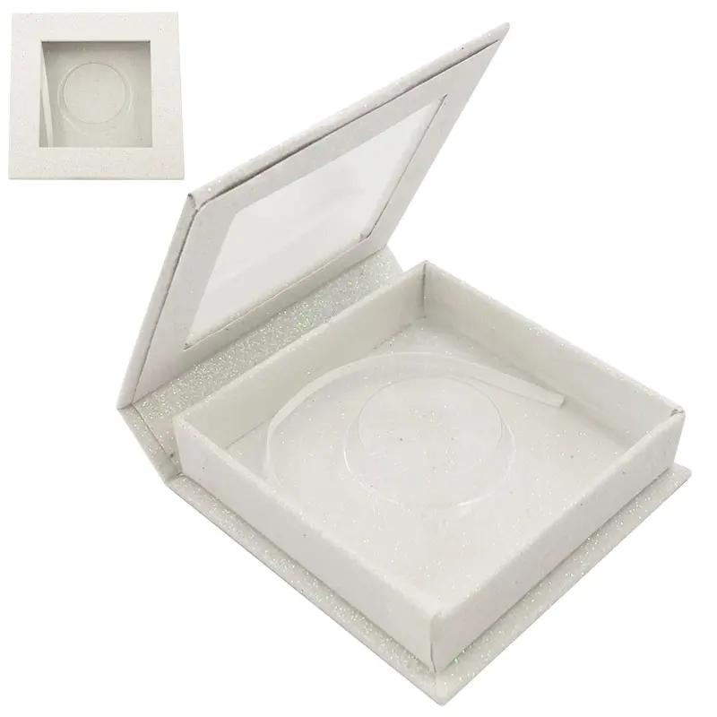

Wholesale New False Eyelash Packaging White Square Box Lash Boxe Custom With Logo 25mm Mink Eyelashes Package Makeup Case