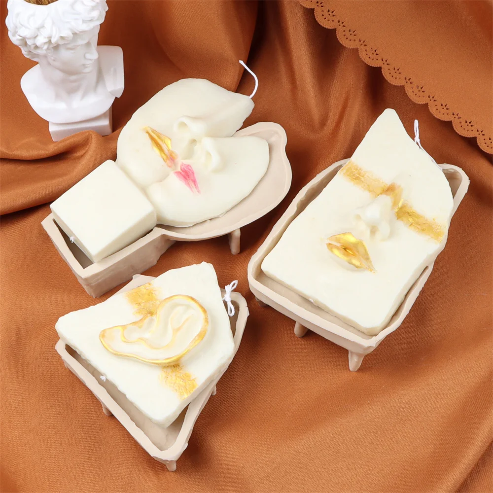 

Creative Facial Abstract Candle Mold Silicone Body Torso Plaster Mould Handmade Face And Ear Silicon Home Decoration Ornaments