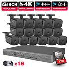 Комплект видеорегистратора Sony, H.265, 16 каналов, 8 Мп, наружная POE Ip-камера, 48 В, система видеонаблюдения, комплект видеорегистратора, 4K