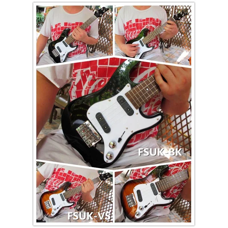 mehr farbe st tenor elektrische ukulele 26 zoll solide mini hawaiian gitarre 4 stahl saiten ukulele guitarra gitarrist free global shipping