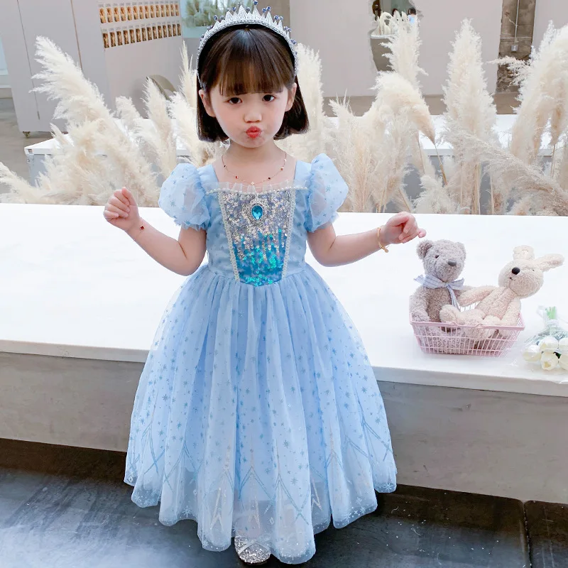 

Girls Princess Dress Kids Cosplay Costume Snow Queen Children Halloween Carnival Birthday Christmas Party Dress Girls Clothing