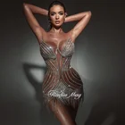 Роскошные Серебристые короткие платья Radia May для выпускного вечера для черных девушек, сексуальное мини-платье для коктейвечерние, африканские платья для торжества на выпускной