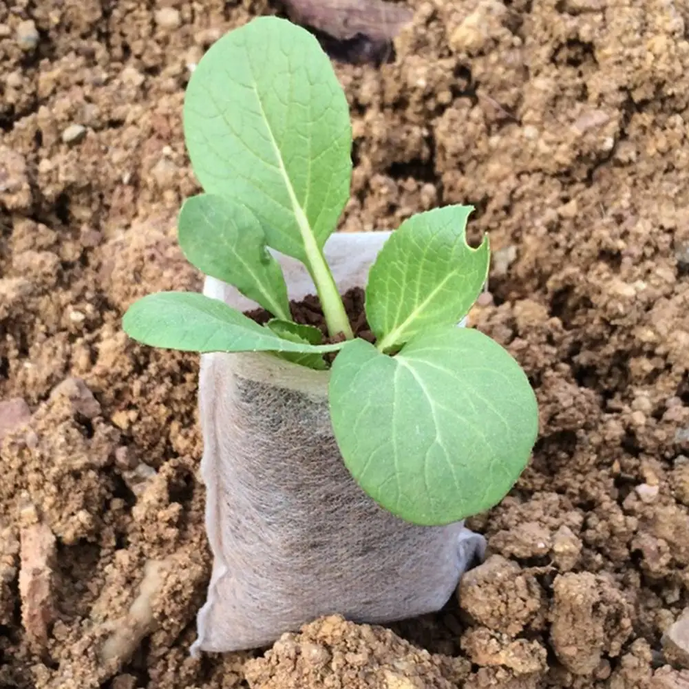 

100PCS Degradable Non-woven Nursery Bags Seedling-raising Pots Gardening Supplies
