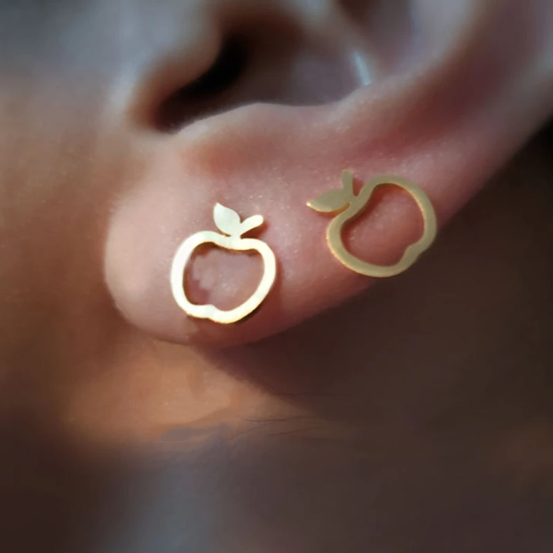 Полые серьги гвоздики для женщин и девушек модные ювелирные изделия золотого