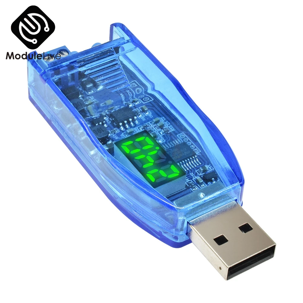 DC-DC 5V to 3.3V 9V 12V 24V Adjustable USB Step UP Down Power Converter Supply Module Red Green Display Voltage Volt Regulator