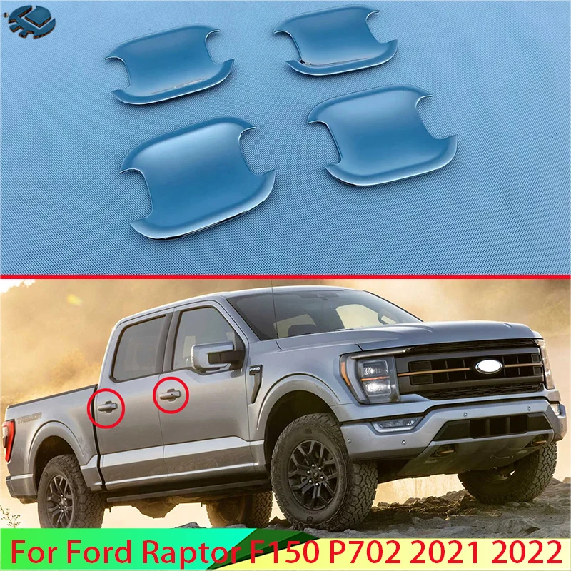 

Хромированная крышка дверной ручки для Ford Raptor F150 P702 2021 2022 ABS, крышка чашки, вставка для отделки полости, декоративное формование