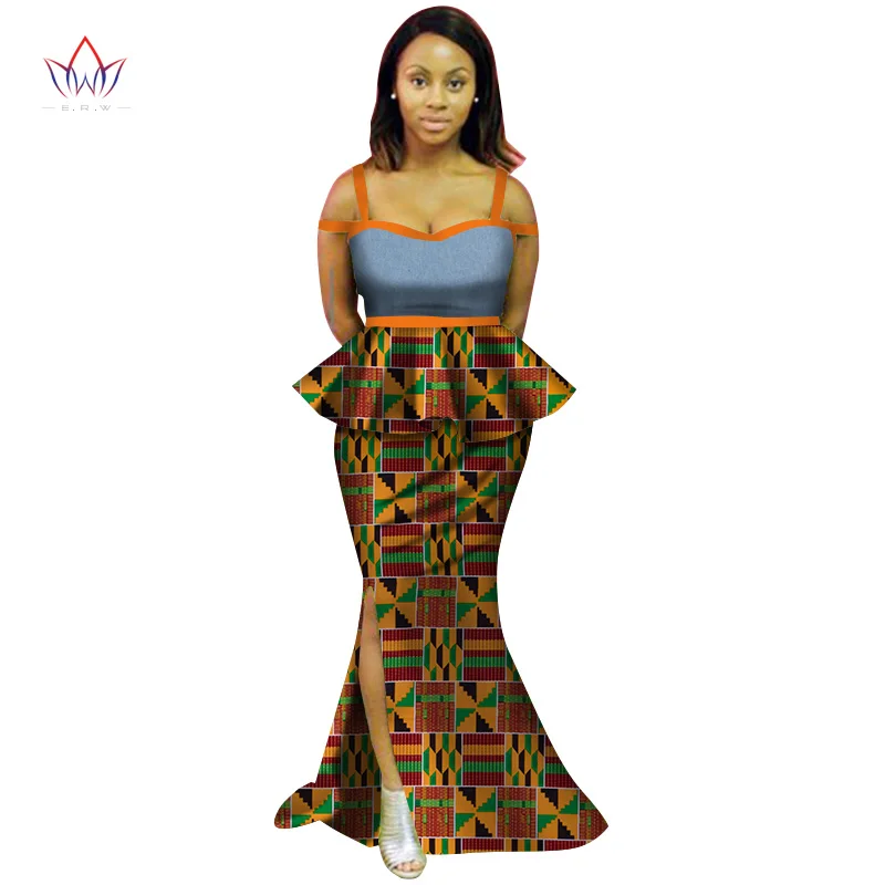 Women Fashion Clothing Sets Strapless African dashiki Outfit for Woman 2 Pieces Skirt Set Plus Size Clothing for Women WY2598