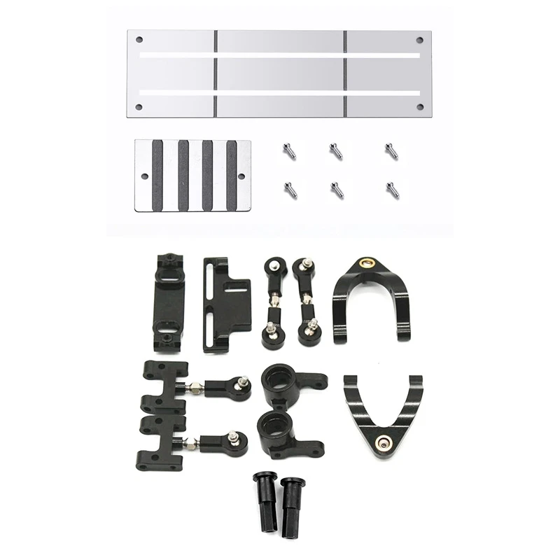 

RC Truck Car Upgrades Parts Metal Battery Box With Lower Swing Arm Steering Cup Hex Adapter Accessories Set