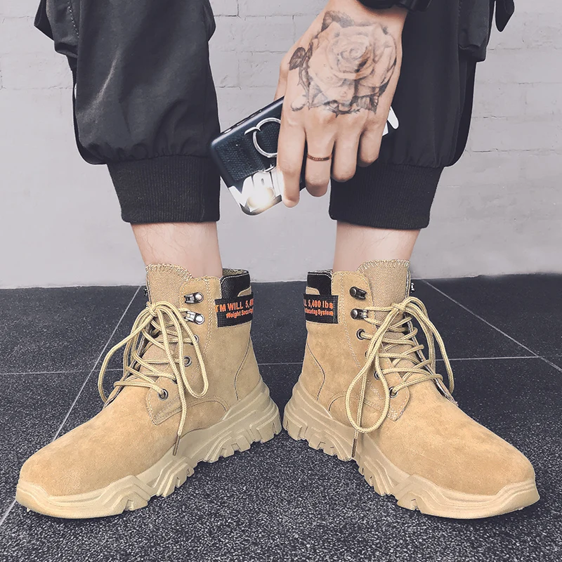 Зимняя теплая Высокая мужская обувь для спорта и отдыха прогулки подростковые