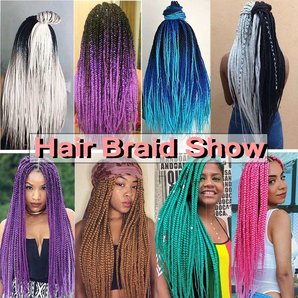 Synthetic Hair for Braid 24 Inch Easy Braiding Extensions Ombre Red Blue Green Jumbo Accessories Wholesale |
