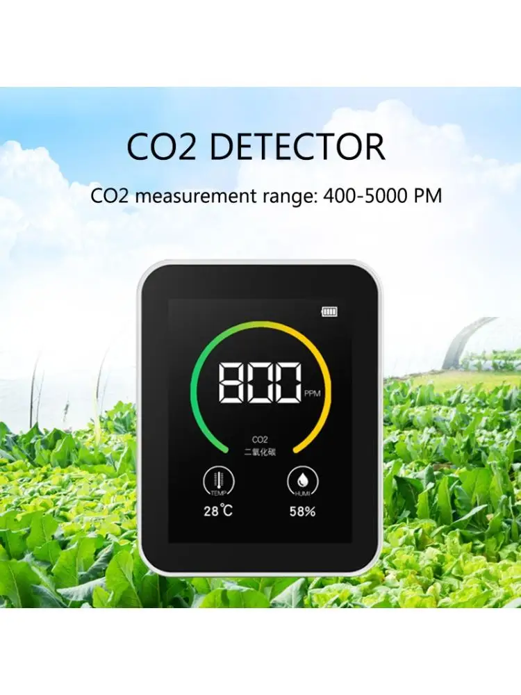 

CO2 Monitor Air Quality Tester Gas Analyzer Detector with Temperature Humidity