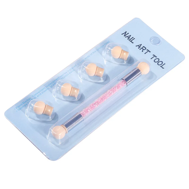 1 шт. двухсторонняя губка градиентная ручка хрустальные бусины цветная с 4