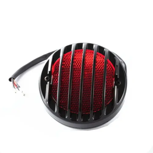 Черный круглый стоп сигнал для мотоцикла подсветка номерного знака со