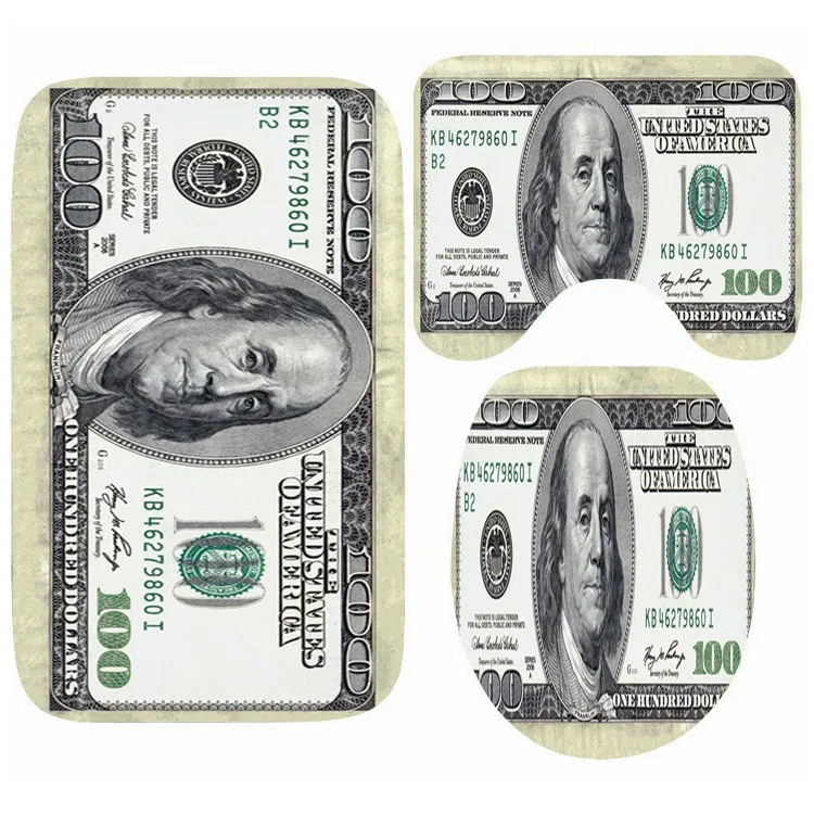 Крутой коврик для денег ванной комнаты ковер на 100 долларов США набор ковриков