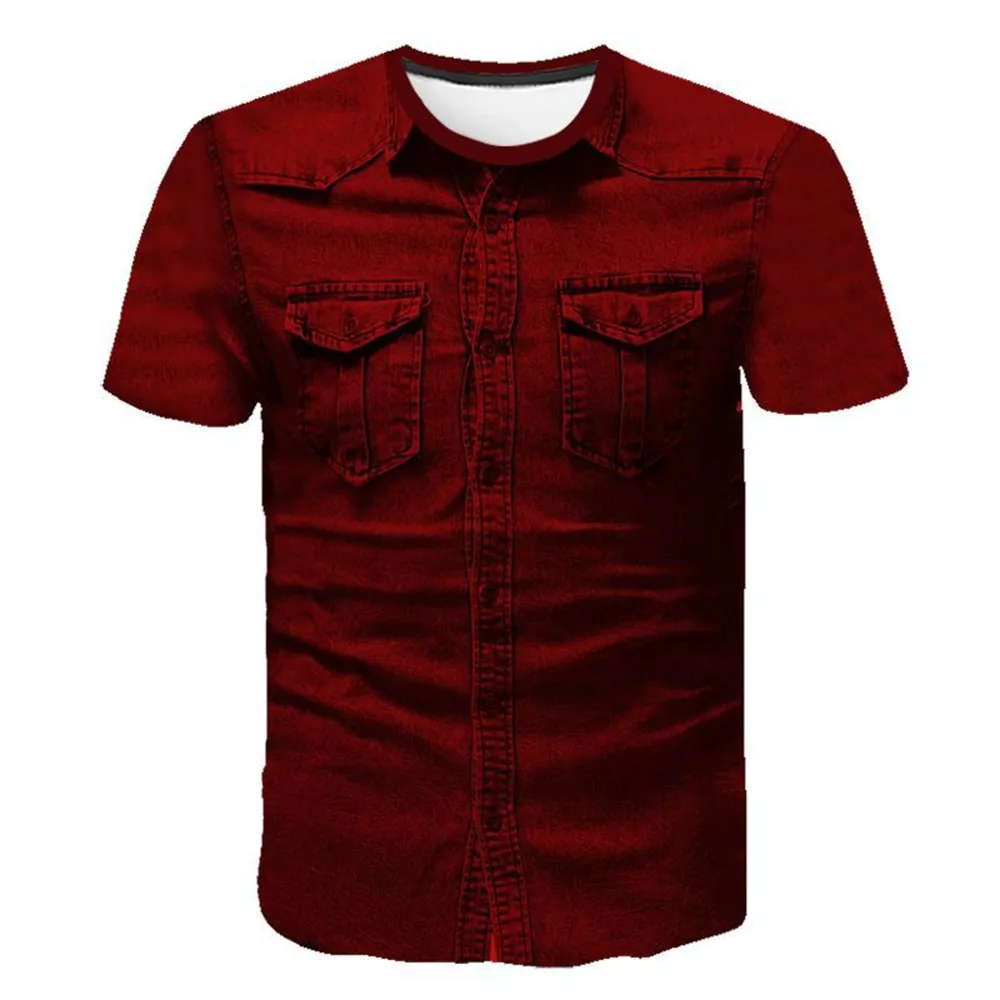 

Mens Summer 3D Print Shirt Short Sleeve Sports T-Shirt Muscle Tee Casual Tops Fashion Trend Young Handsome Top