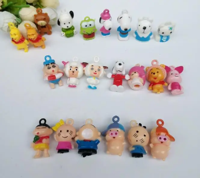 50pcs/lot Cartoon Aniamls Dog Sheep Bear 3cm Capsule Dolls Kids Toys Birthday Gift Home Decoration