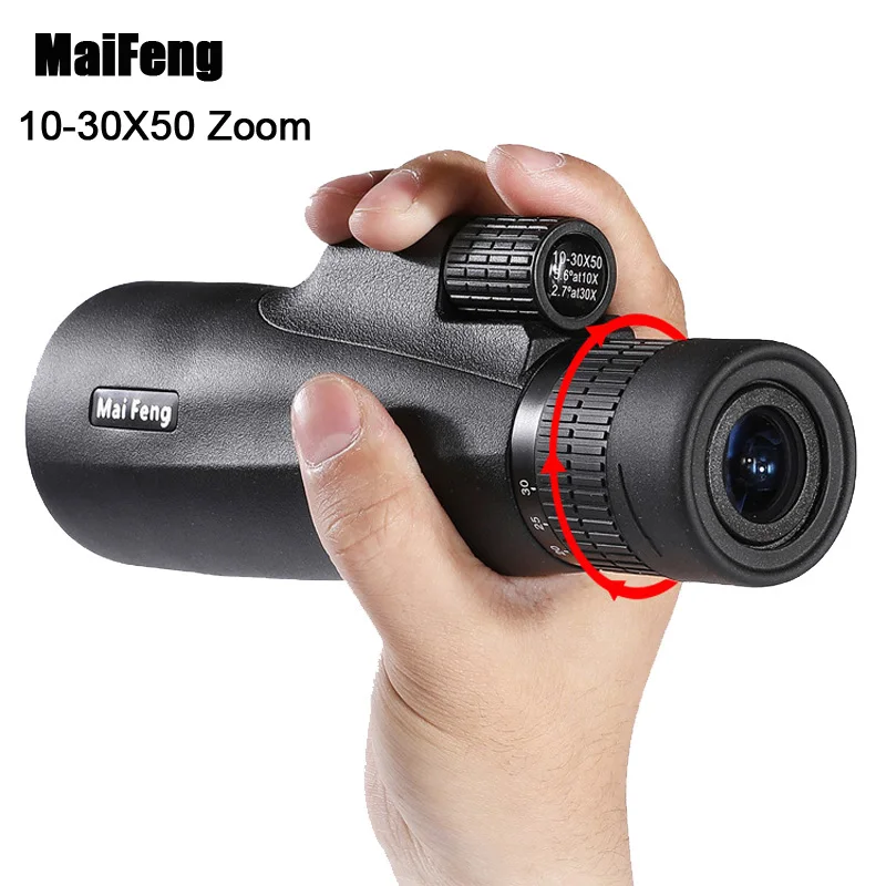 MaiFeng 10-30×50 Powerful Monocular Long Range Zoom Pocket Spotting Telescope Eyeglass For Hunting Camping Tourism Telescope