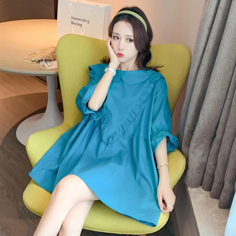 

2021 New Brand Summer Maternity Dress Woman Cute Short Sleeve Large Size Dresses Pregnant Woman Dress MD-02808