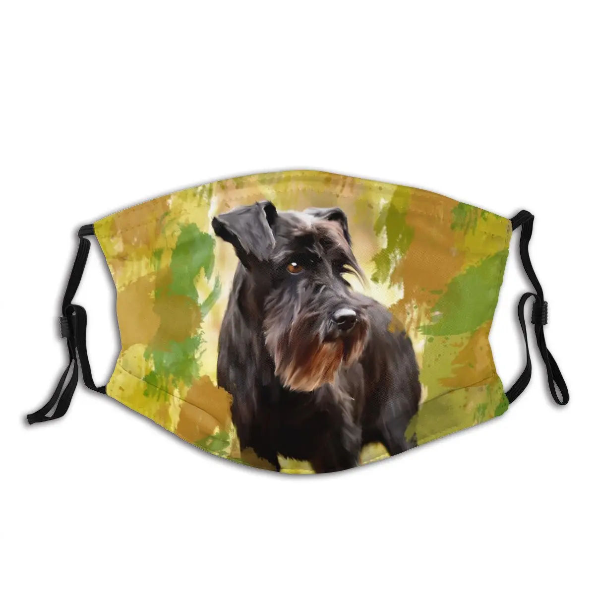 Миниатюрная моющаяся маска для лица с изображением собаки шнауцера Акварельная