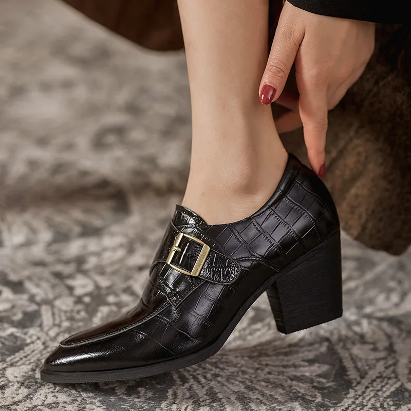 

FEDONAS Metal Decoration Shoes Woman 2021 Hot Sale Genuine Leather High Heels Pumps Genuine Leather Night Club Women Shoes