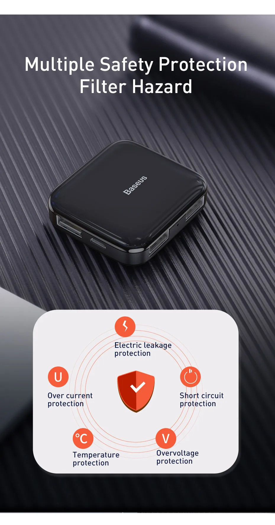 Baseus 4 порта Высокоскоростной usb-хаб несколько для настольного компьютера USB 2,0 сплиттер ноутбук адаптер портативный мульти usb-порт для док-станции Hab