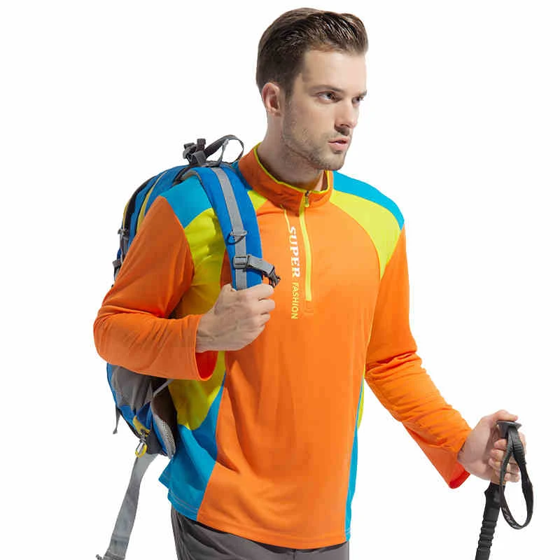 Мужская и женская быстросохнущая футболка с длинным рукавом спортивный топ